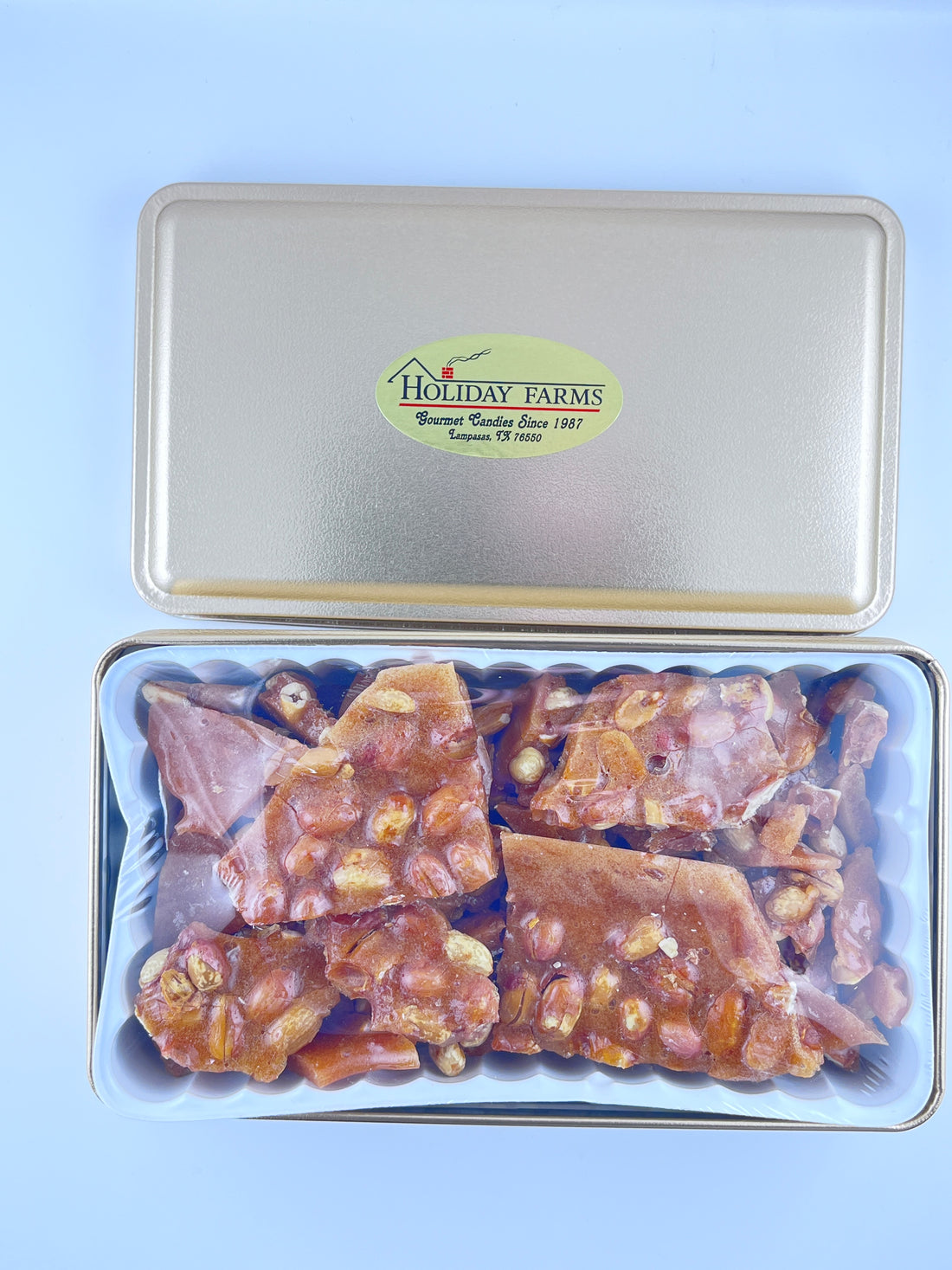 1 Pound Peanut or Pecan Brittle Gift Tin