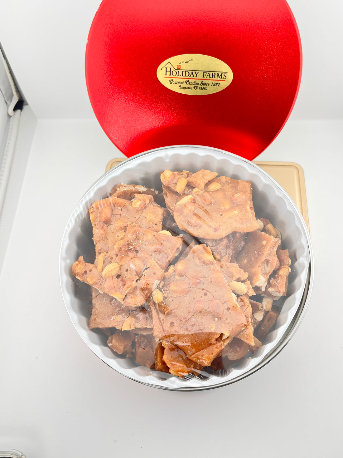 1.5 Pound Peanut or Pecan Brittle Gift Tin