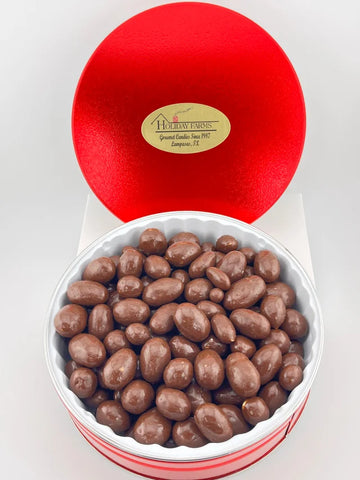 1 Lb. Sugar Free Chocolate Covered Almonds Gift Tin, Milk or Dark Chocolate, No Sugar Added