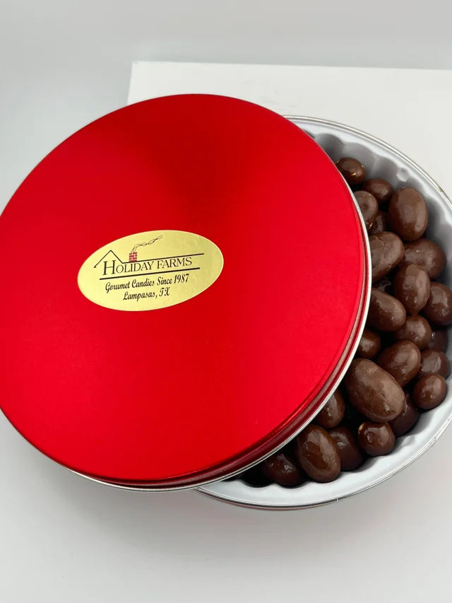 1 Lb. Sugar Free Chocolate Covered Almonds Gift Tin, Milk or Dark Chocolate, No Sugar Added