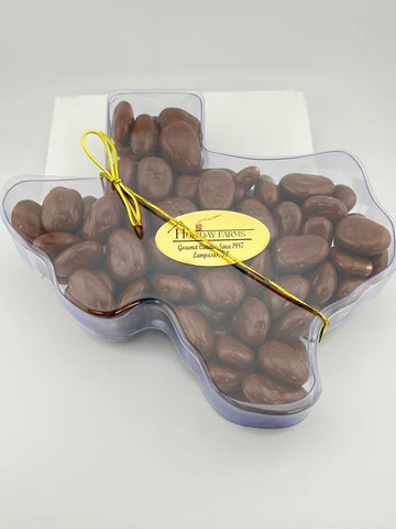 Chocolate Covered Pecans in Texas Shaped Box