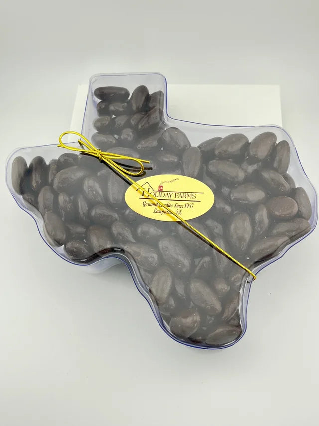 Sugar Free Chocolate Covered Almonds in Texas Shaped Box