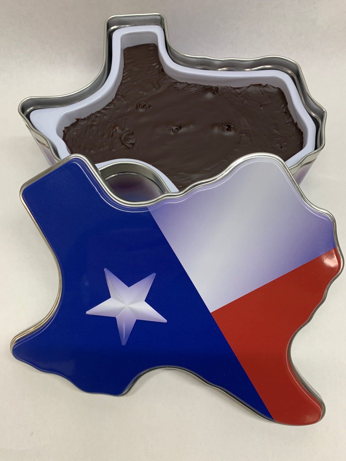 Holiday Farms Fudge in a Texas Shaped Collectable Gift Tin